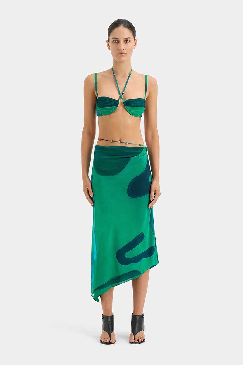 FRANKIE BIAS SKIRT-EMERALD REFLECTION Skirts SIR. OP Emerald Reflection