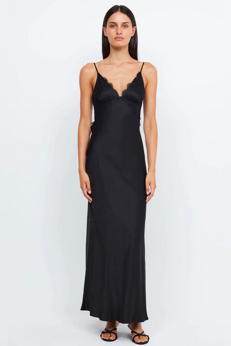 EMERY LACE MAXI DRESS-BLACK Dress Bec and Bridge 6 Black