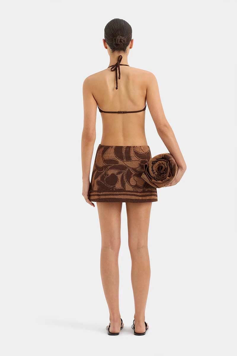 MAR TERRY MINI SKIRT-CHOCOLATE TERRY Skirts SIR.