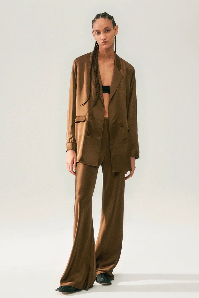 BIAS CUT PANTS-DARK EARTH Pants Silk Laundry