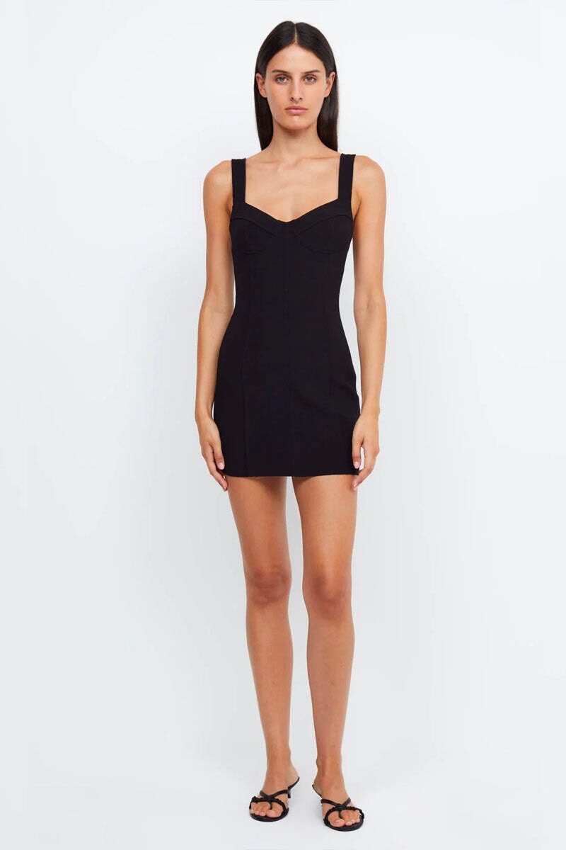 SYBIL PANELLED MINI DRESS-BLACK Dress Bec and Bridge 6 Black