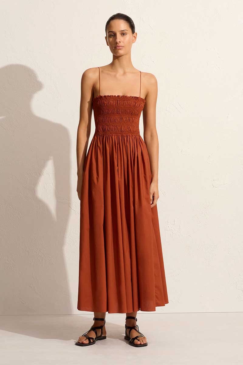 SHIRRED BODICE DRESS-SIENNA Dress Matteau 1 Sienna