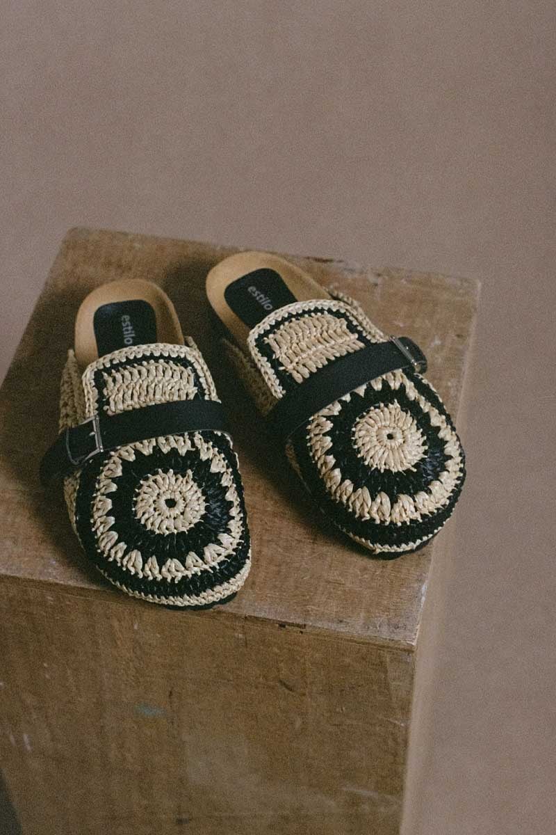 BASK SLIP ON-BLACK/NATURAL Shoes Estilo Emporio