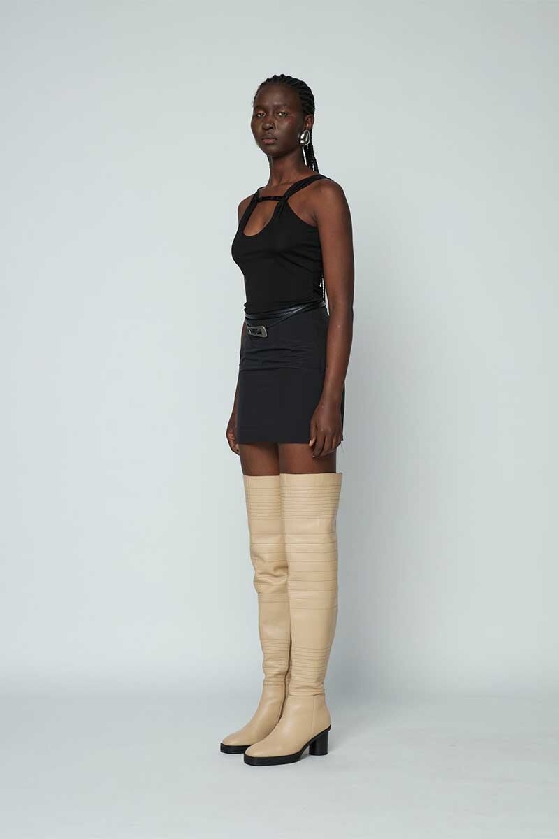 RIB STRAP TANK-BLACK Tops Wynn Hamlyn