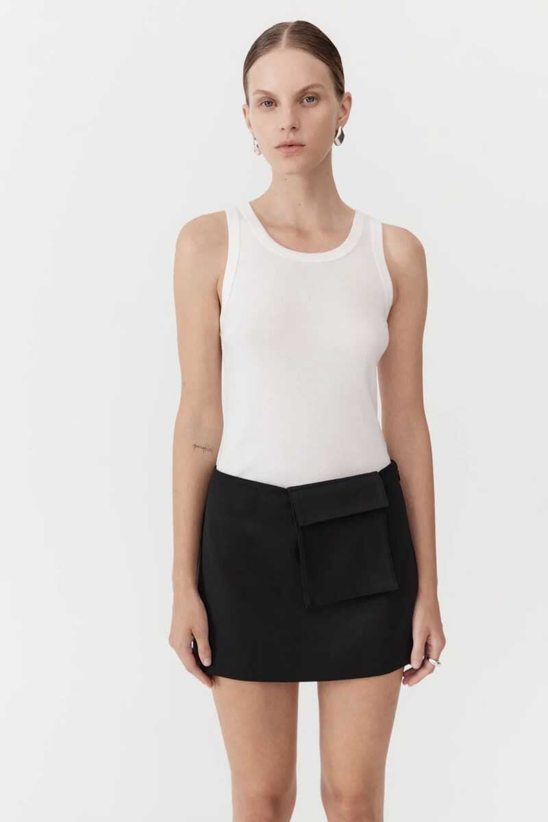 ORGANIC COTTON SINGLET-WHITE Tops ST AGNI