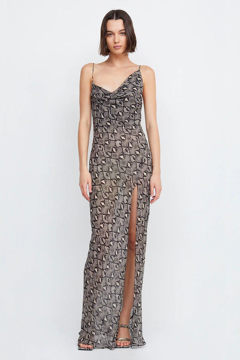 PORTIA DRAPE MAXI DRESS-PYTHON Dress Bec and Bridge
