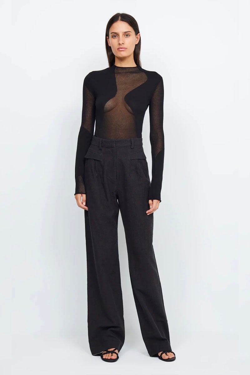 DOROTHY KNIT SKIVVY-BLACK Tops Bec and Bridge XS Black