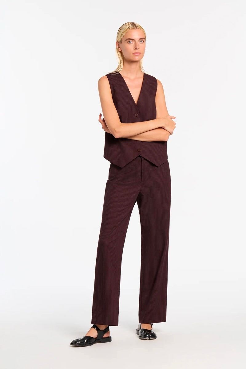 GUILLAUME VEST-PLUM PINSTRIPE Jackets SIR.