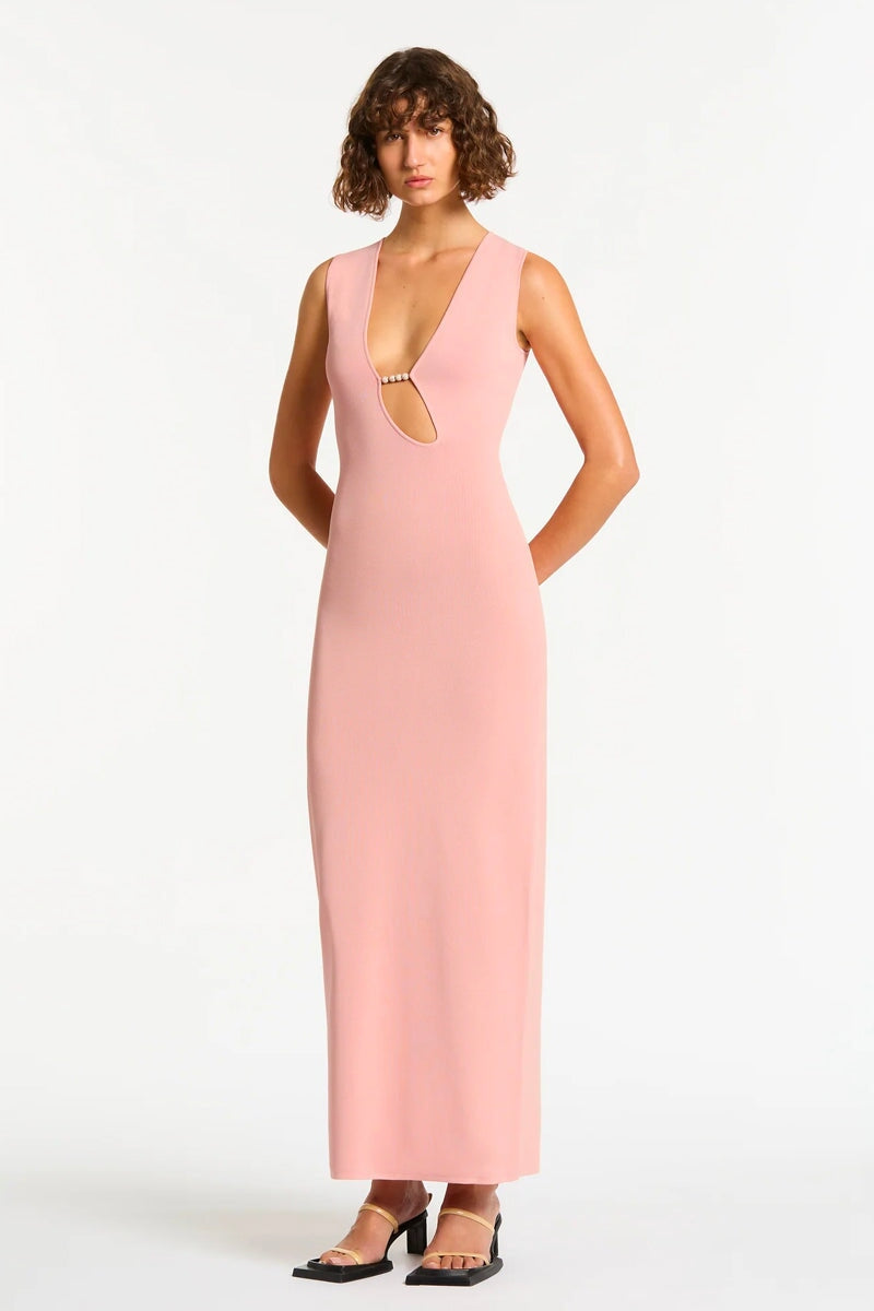 KINETIC BEADED MIDI DRESS-PINK Dress SIR. OP Pink