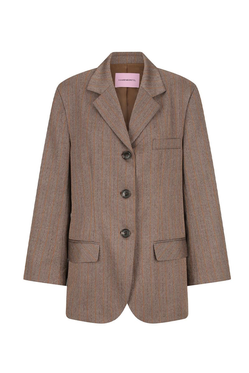HARPER OVERSIZE BLAZER-PINSTRIPE Jackets HANSEN AND GRETEL XS Pinstripe