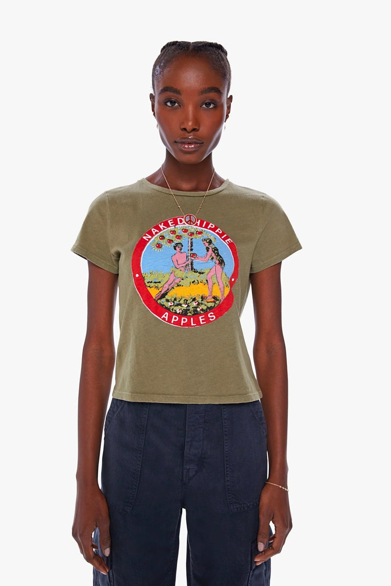 THE CROPPED ITTY BITTY GOODIE-NAKED HIPPIES Denim MOTHER