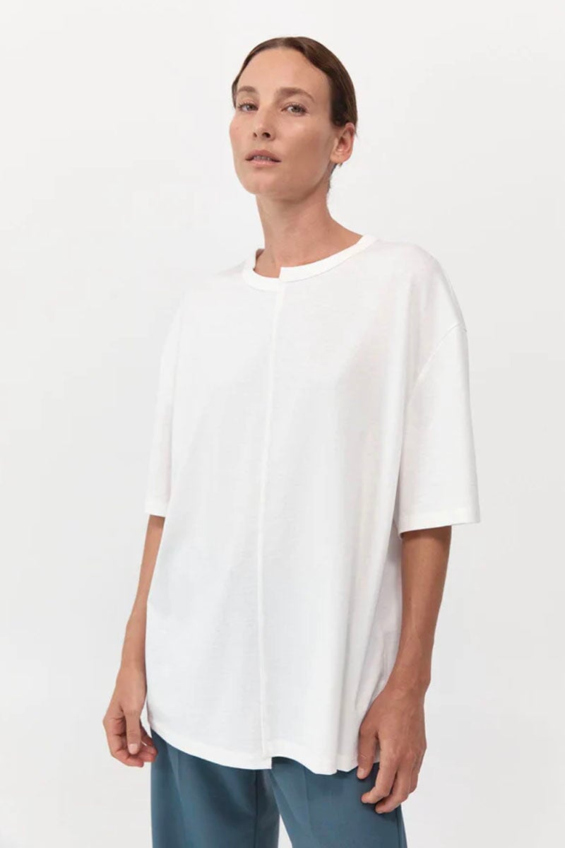 DECONSTRUCTED TSHIRT-WHITE Tops ST AGNI