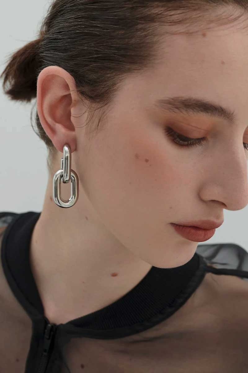 LOVE LINK EARRINGS-GUN Jewellery Anna Rossi Jewellery 