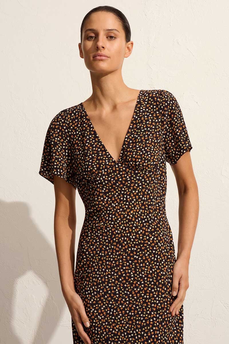 SHORT SLEEVE BIAS DRESS-MEADOW Dress Matteau