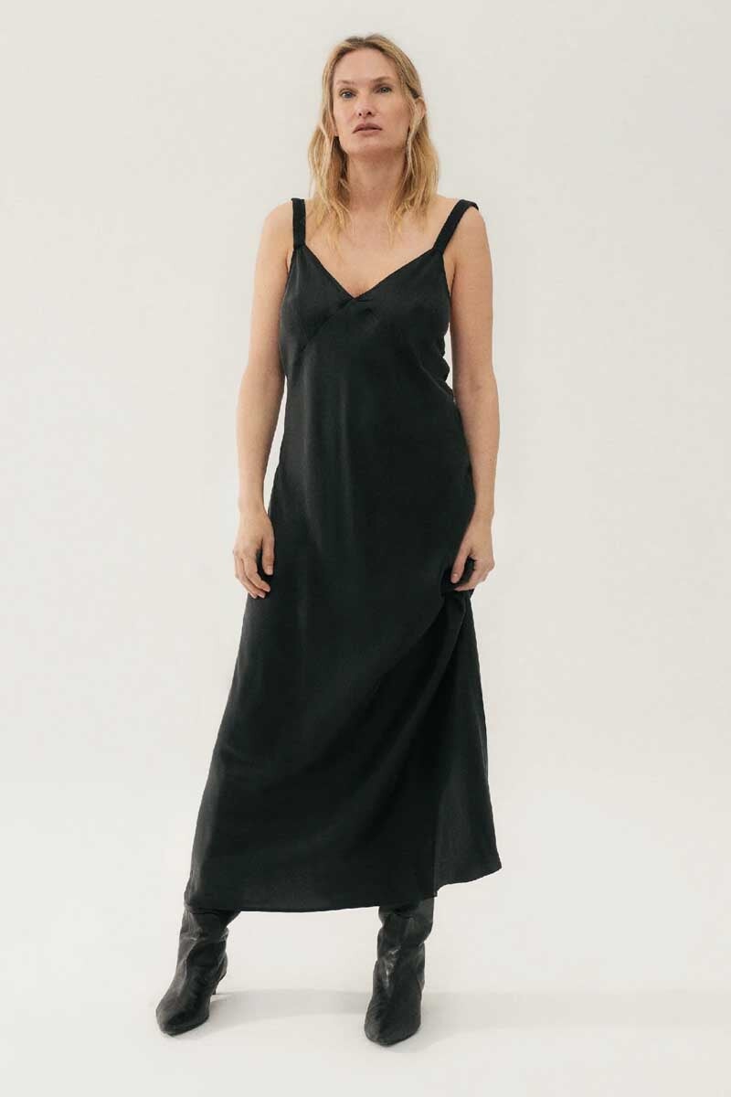 DECO RUCHED DRESS-BLACK Dress Silk Laundry