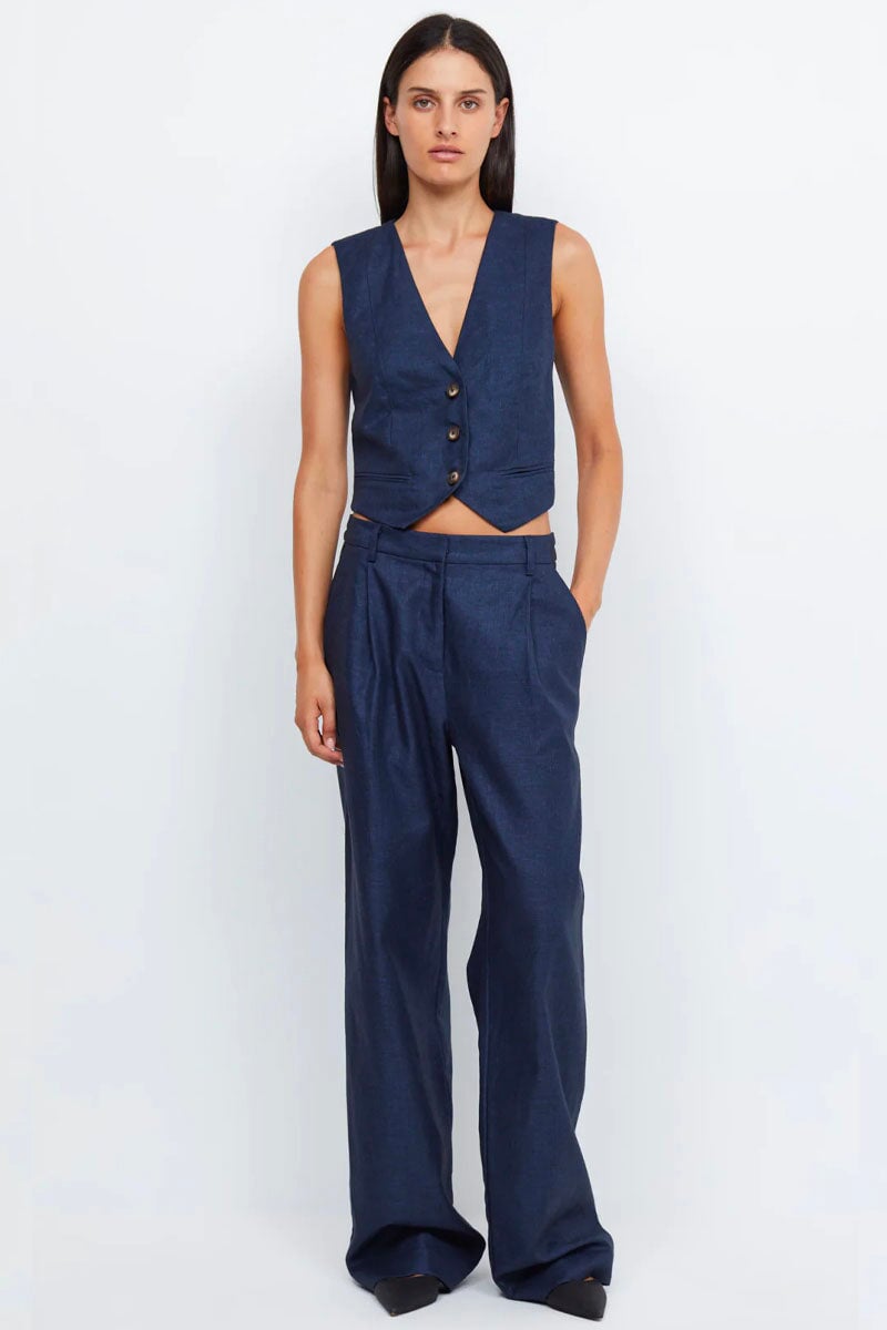 MADDOX WIDE LEG PANT-INDIGO Pants Bec and Bridge