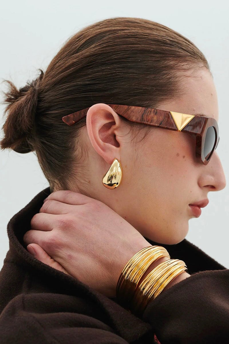 TEAR DROP EARRING-GOLD Jewellery Anna Rossi Jewellery Uni Gold
