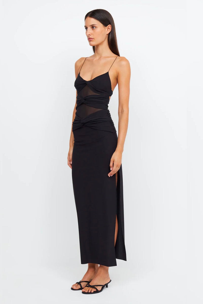 MONTANA TWIST MAXI DRESS-BLACK Dress Bec and Bridge 6 Black