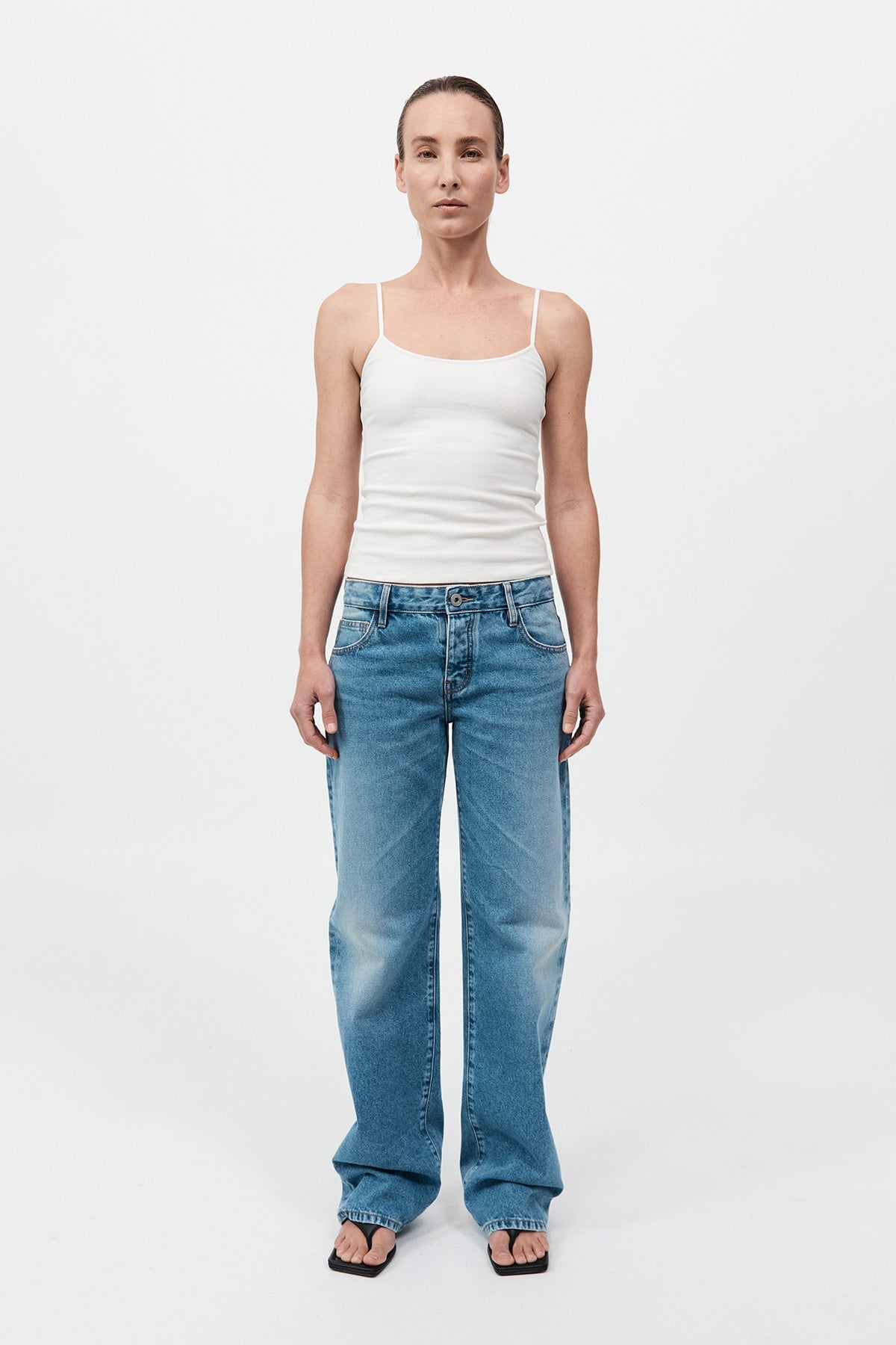 90S LOW RISE JEANS BY OUTLAND DENIM-90S BLUE Pants ST AGNI