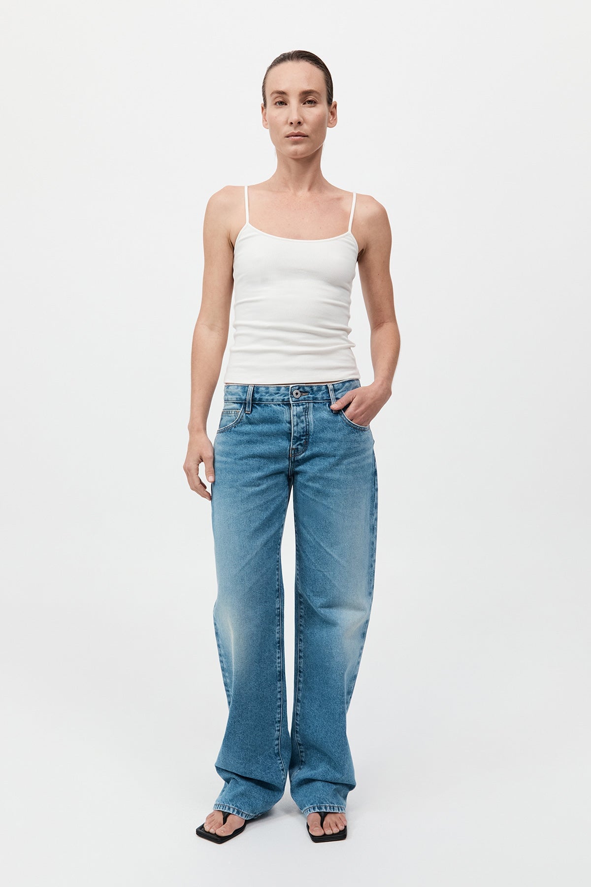 90S LOW RISE JEANS BY OUTLAND DENIM-90S BLUE Pants ST AGNI