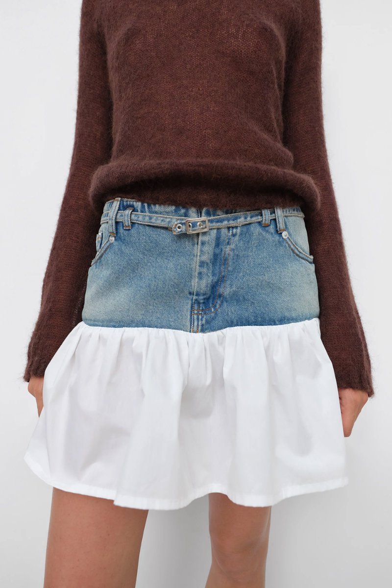 NENA MINI SKIRT-WHITE BLUE Skirts Gimaguas