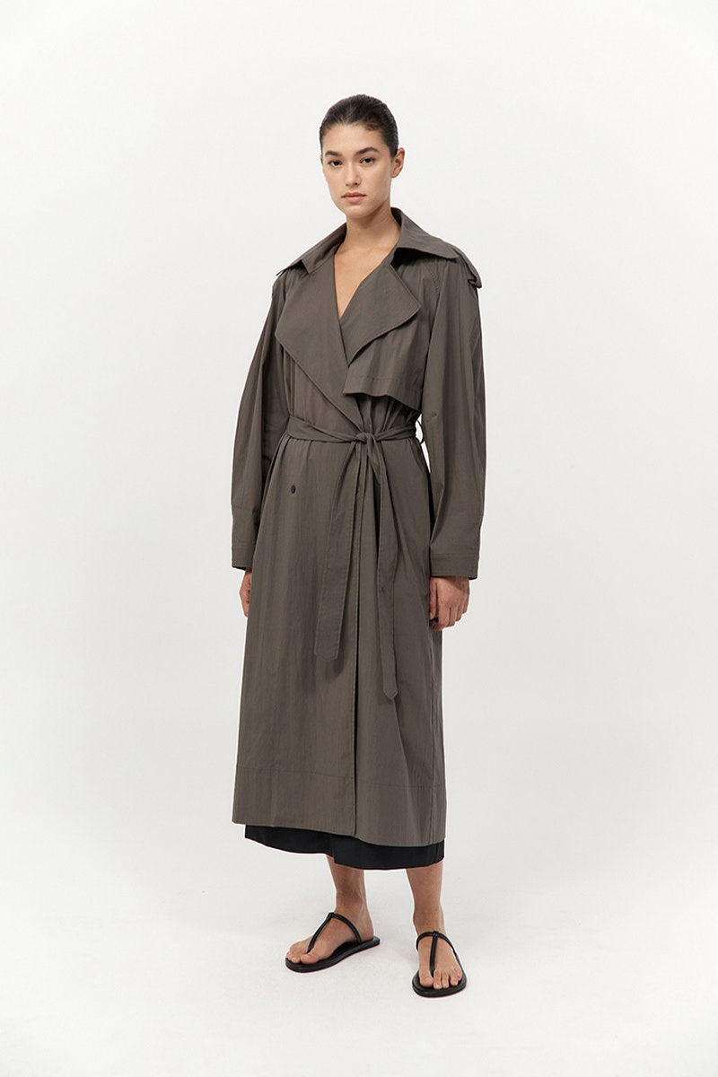 RELAXED TRENCH-KHAKI Jackets ST AGNI