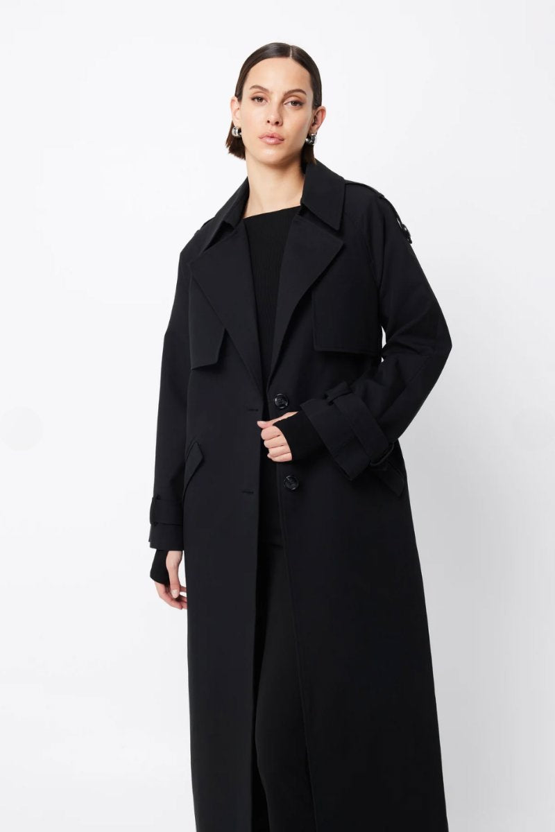 FRANKLIN TRENCH COAT-BLACK Jackets MOSSMAN