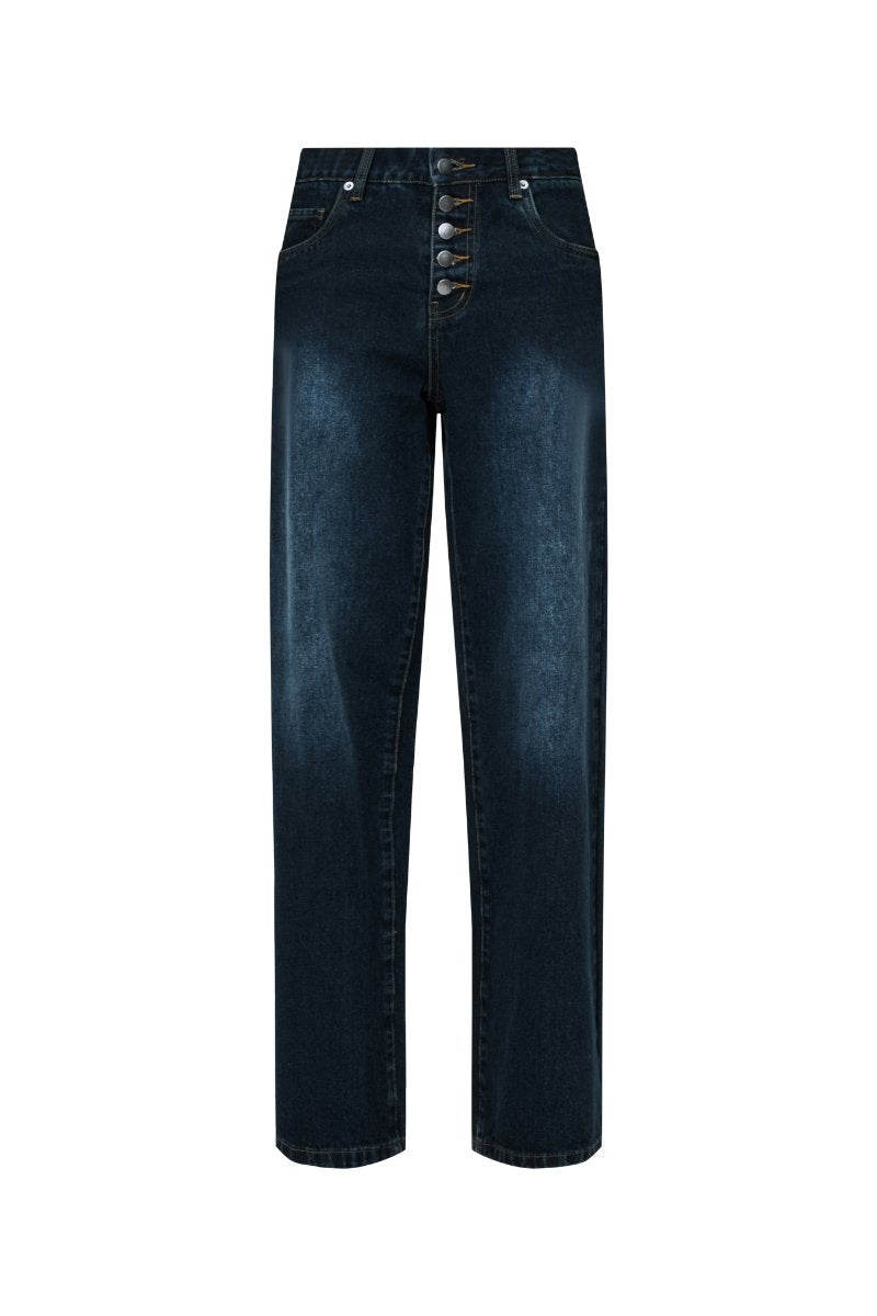 BUTTON FLY CLASSIC JEANS-DARK WASHED INDIGO Denim Wynn Hamlyn