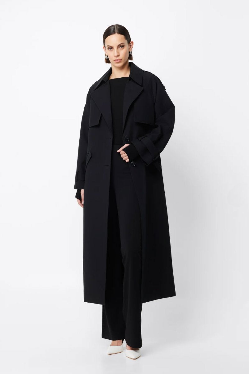 FRANKLIN TRENCH COAT-BLACK Jackets MOSSMAN