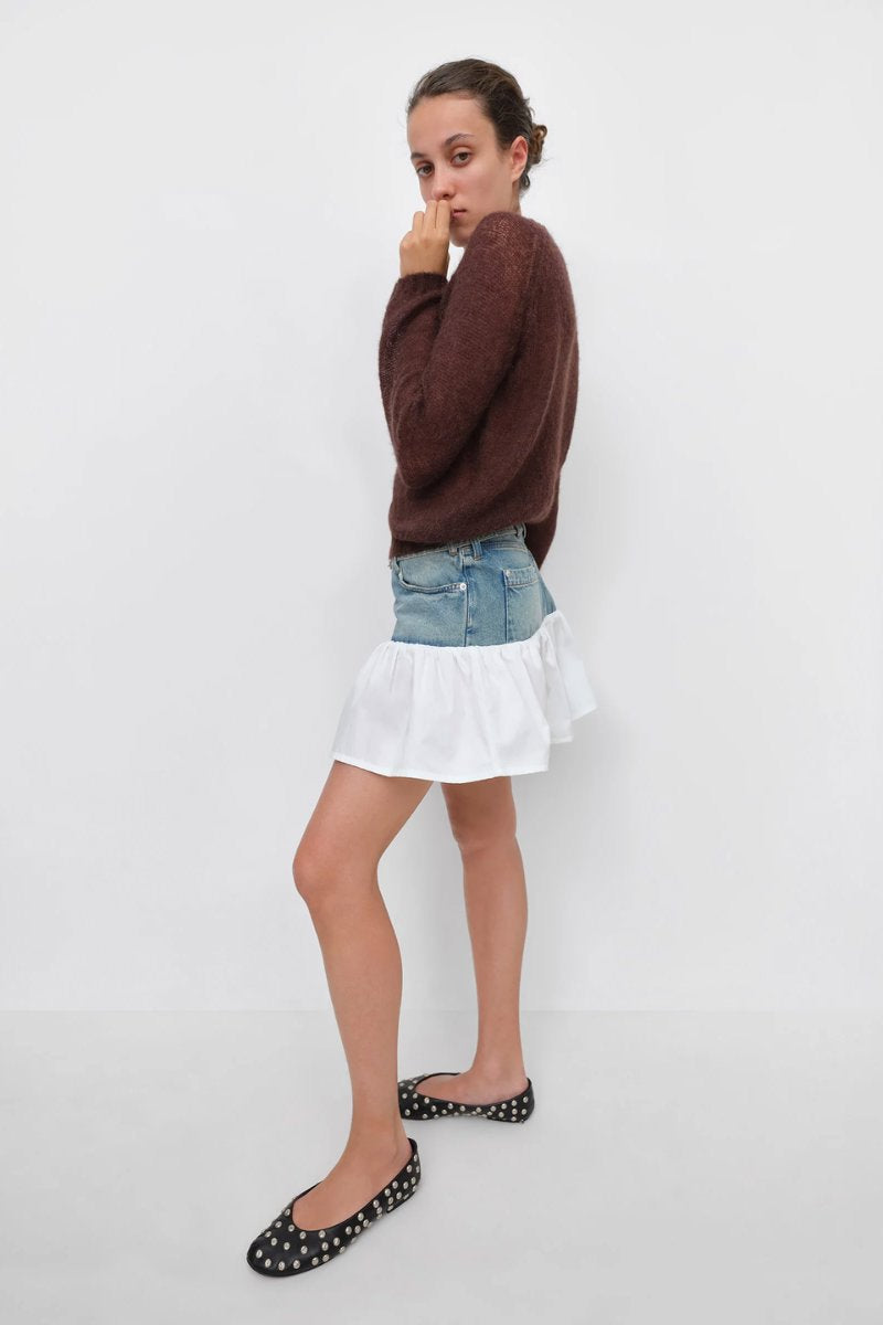 NENA MINI SKIRT-WHITE BLUE Skirts Gimaguas