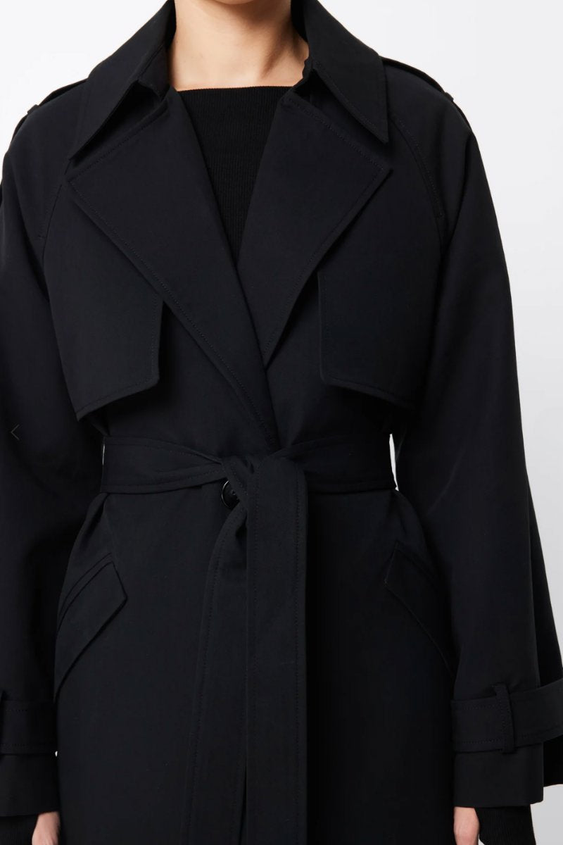 FRANKLIN TRENCH COAT-BLACK Jackets MOSSMAN