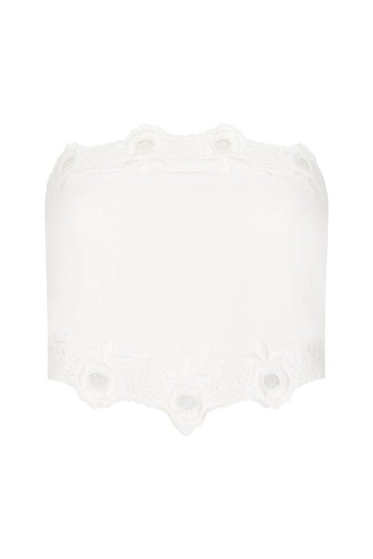 ANTONETTE TIE TOP-VINTAGE WHITE Tops Posse