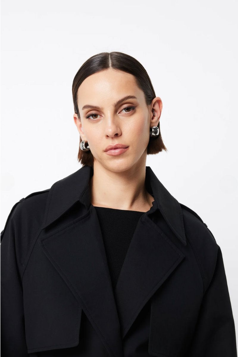 FRANKLIN TRENCH COAT-BLACK Jackets MOSSMAN