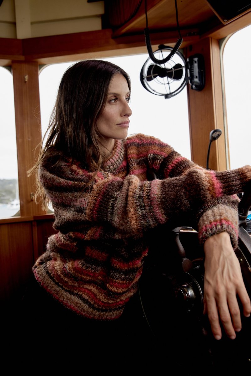 ZEPHYR JUMPER-CHOCOLATE MULTI STRIPE Knitwear Estilo Emporio