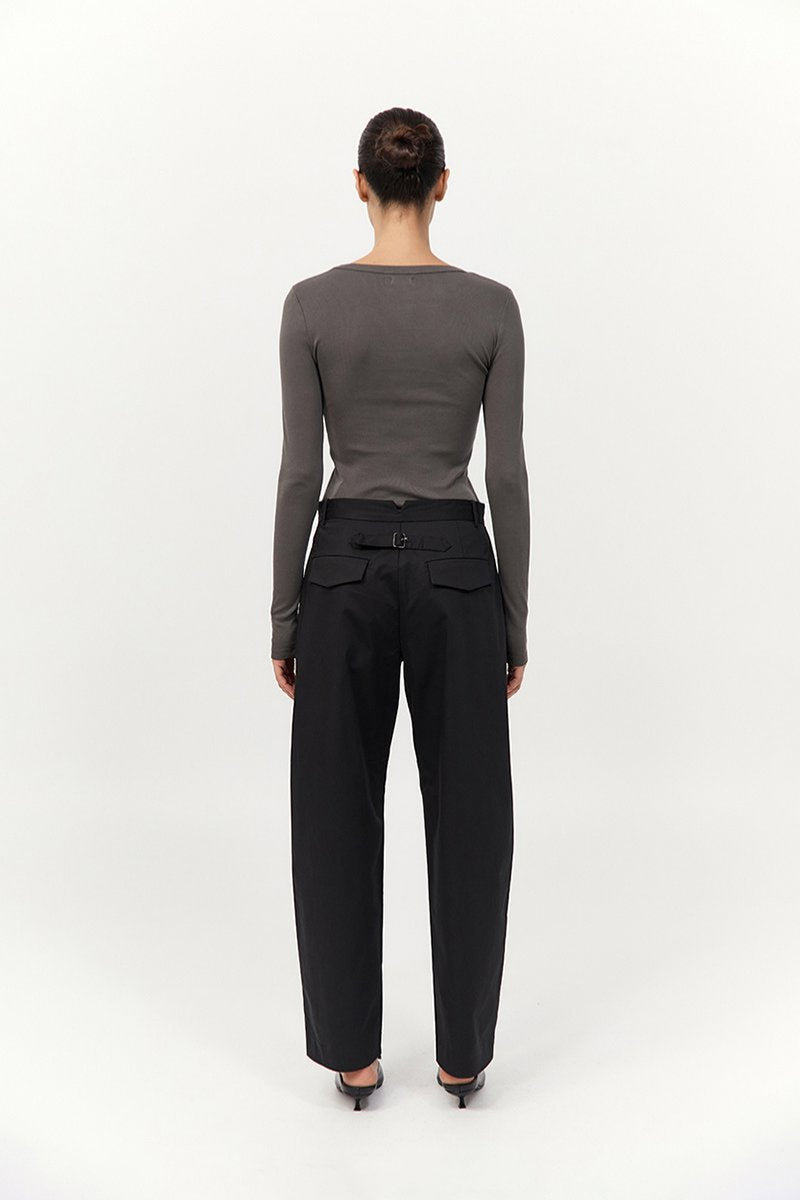 ORGANIC COTTON LONG SLEEVE TOP-KHAKI Tops ST AGNI