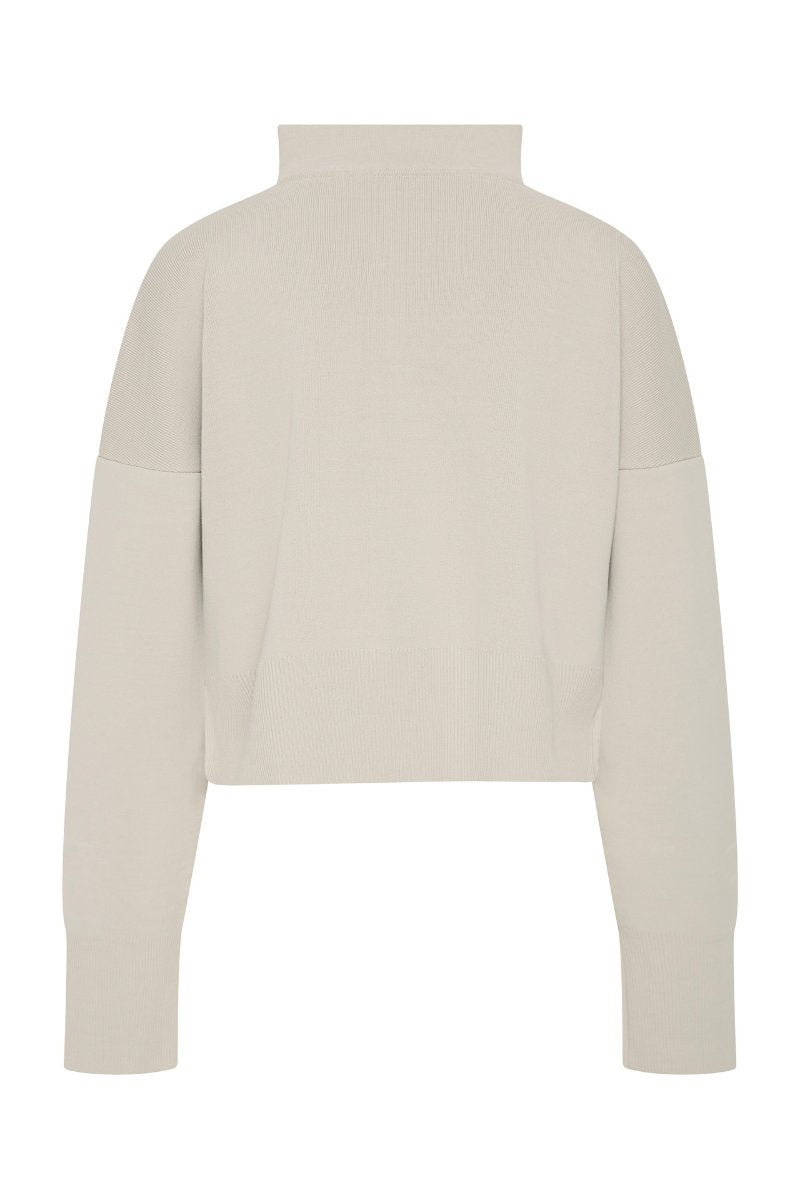 MILANO KNIT ZIP JUMPER-SILVER Knitwear ST AGNI