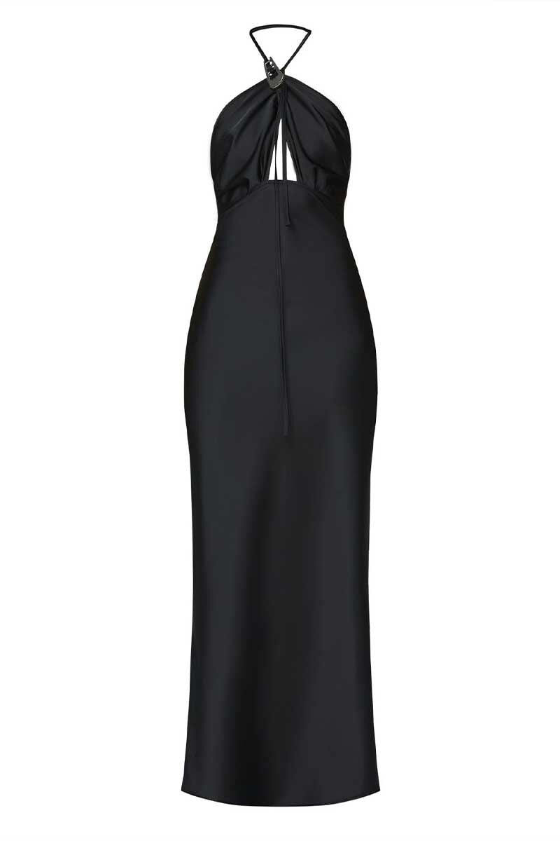 BUCKLE GOWN-BLACK Dress Wynn Hamlyn 6 Black