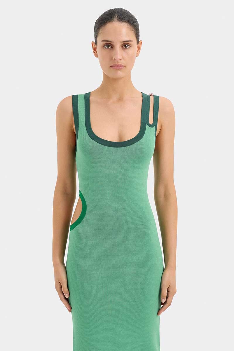 SALVADOR CUT OUT DRESS-EMERALD Dress SIR.