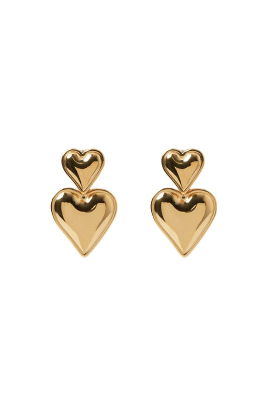 ISLA HEART EARRINGS-GOLD Earrings F&D