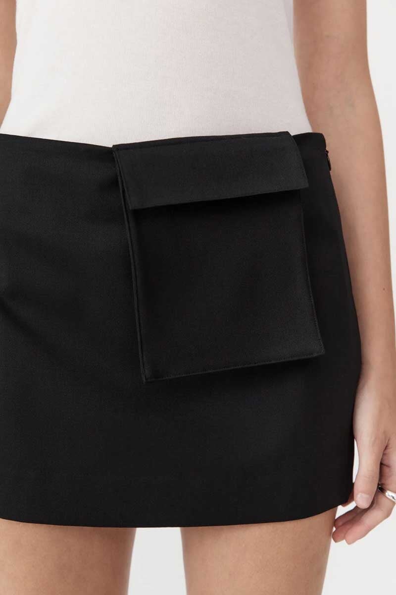 UTILITARIAN POCKET MINI SKIRT-BLACK Skirts ST AGNI