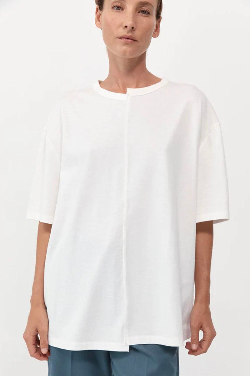DECONSTRUCTED TSHIRT-WHITE Tops ST AGNI