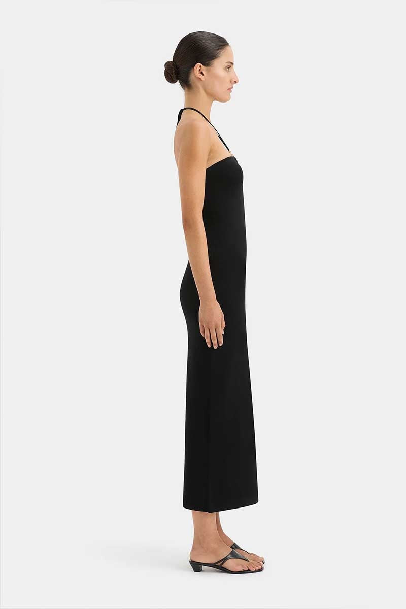 SALVADOR BEADED HALTER DRESS-BLACK Dress SIR.