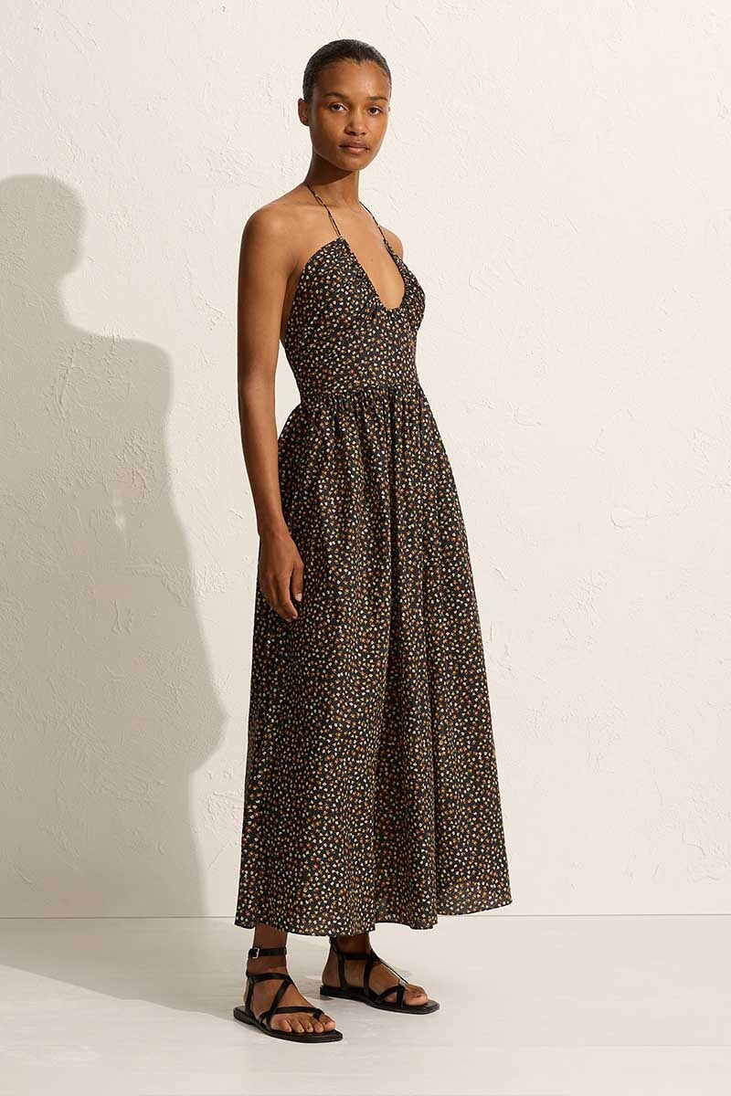 DRAWCORD HALTER SUNDRESS-MEADOW Dress Matteau