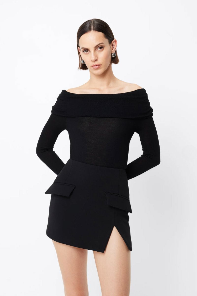 MELROSE MINI SKIRT-BLACK Skirts MOSSMAN