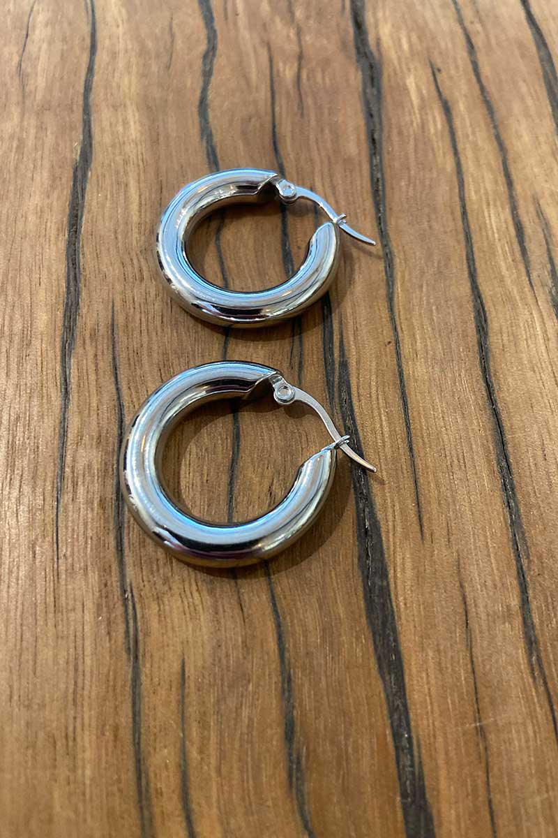 CLASSIC THICK HOOPS-GUN Jewellery Anna Rossi Jewellery