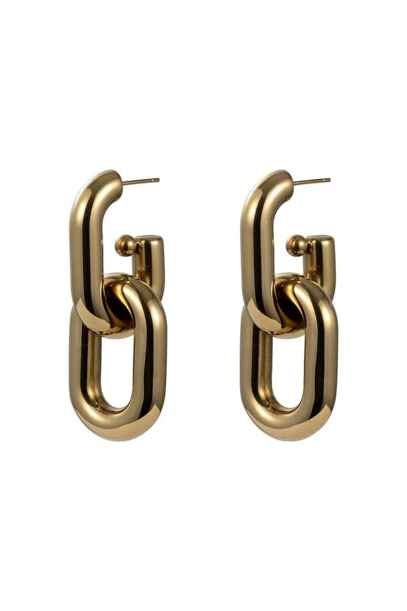 LOVE LINK EARRINGS-GOLD Jewellery Anna Rossi Jewellery Uni Gold