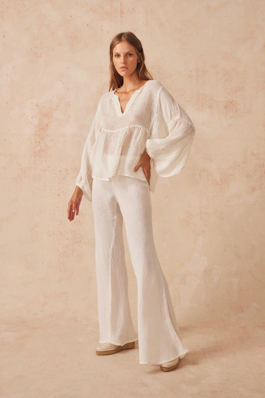 NOVO FLARE PANT-BRASILE PANNA Pants Estilo Emporio