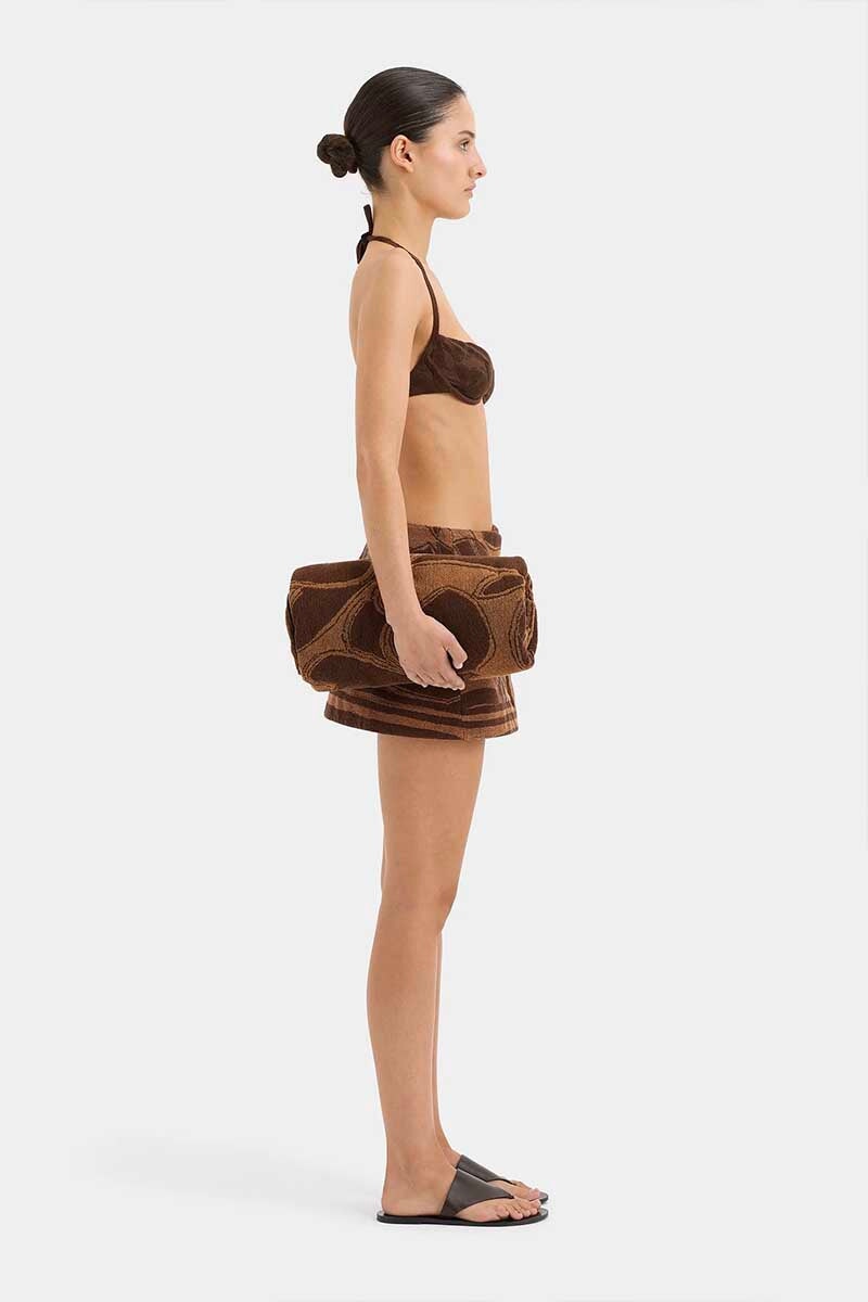 MAR TERRY MINI SKIRT-CHOCOLATE TERRY Skirts SIR.
