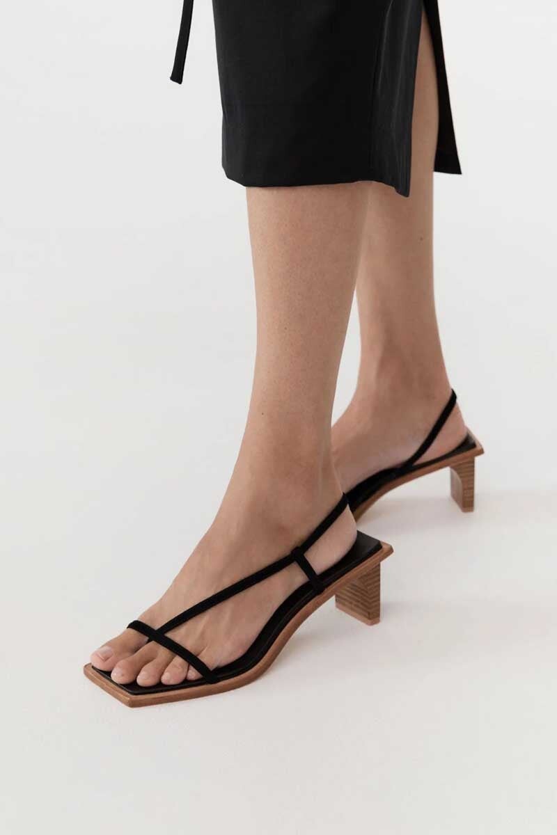 SUEDE STRAP HEEL-BLACK Footwear ST AGNI