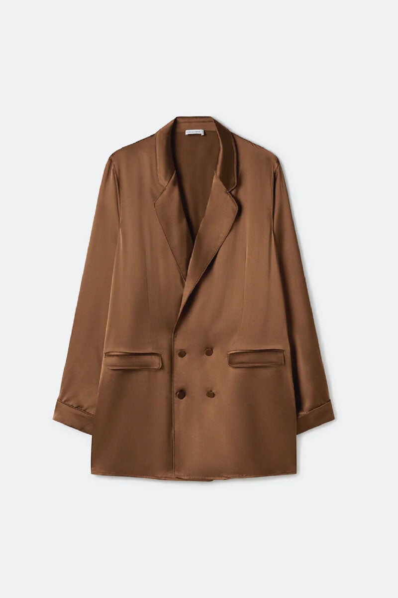 RELAXED BLAZER-DARK EARTH Jackets Silk Laundry XS Dark Earth